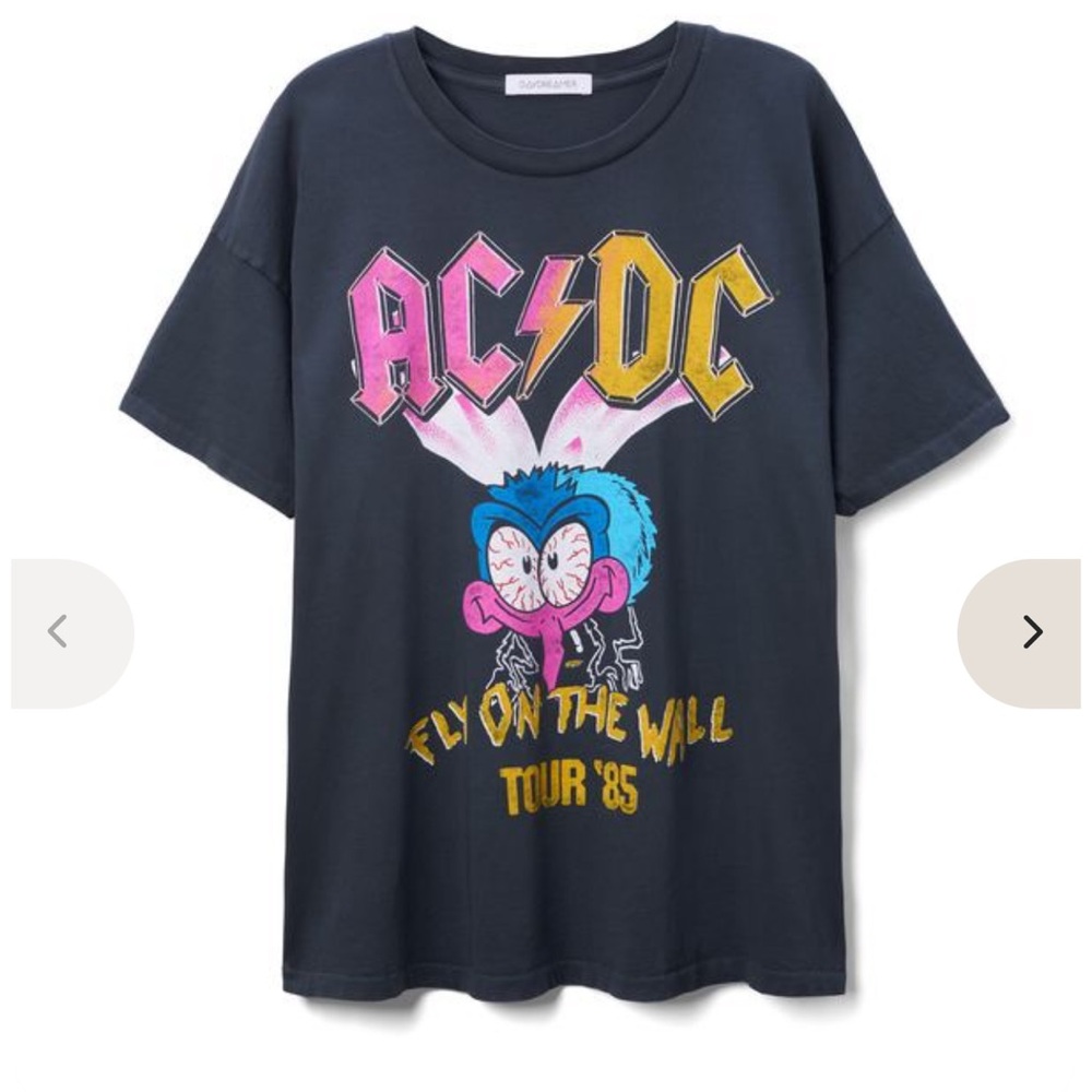 Daydreamer AC/DC Fly on the Wall Vintage Black Wash t-shirt Size Small